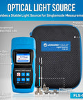 Fiber Optic Power Meter And Optical Light Source Kit With Minus 50 To Plus 26 Decibel Range For Absolute Relative Loss Testing Nails Runs Daily Zero Drama Beast Mode Reliability For Techs Craving The Real Deal Where Gear Slays The Grind, includes light source, adapters, and cleaning swabs.