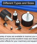 4 Piece Tough As Nails 40X20mm M8 Female Rubber Vibration Isolators Kick Out Rattle Smooth Ride Machine Stability Shock Absorber Silent Block Mounts Heavy Duty Gear Setup Dynamic Load Support in various sizes.