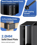 Close-up of Heavy Duty Steel Workbench Bracket Kit 8 Pack 3 Way Right Angle Corner Brackets With Screws for 2x4 Lumber