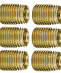 20 Pcs Self Tapping Thread Inserts Made With Tough Carbon Steel And Yellow Zinc Plating For Screw Repair Jobs In Cars Electronics Or Furniture With Vibration Proof Hold That Keeps Things Tight Down No Slipping, showing six carbon steel thread inserts.