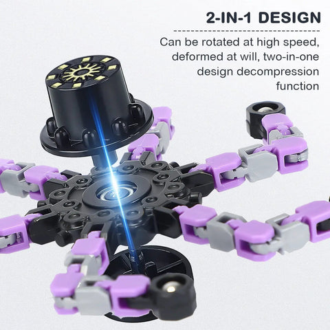 Transformable Fidget Spinner Set Of 20 Pieces With Dope Sensory Chain Robots Diy Deformed Mechanical Spiral Spinners For Stress Relief