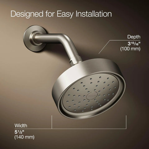 Purist Single Function Showerhead 2.5 GPM With High Pressure 66 Nozzles Delivers Focused Coverage And Big Drops In Vibrant Brushed Nickel