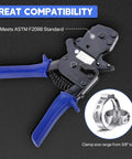PEX Cinch Clamp Tool Kit With One Handed Ratcheting Crimper For Stainless Steel Rings Fits 3/8 To 1 Inch PEX Meets ASTM F2098