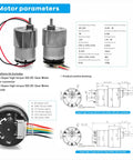 Motor parameters for Raspberry Pi Mecanum Robot Kit, featuring super high torque 520 DC gear motors with encoders and wiring details.