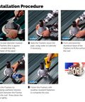 Installation steps for Gray Silicone Roof Jack Flashing Boot For Round Pipe OD 5 to 9 Inches, Made in USA