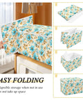 Hella Durable Foldable Storage Bin With Lid And Handles, Collapsible Cloth Storage Cube Organizer For Closet Bedroom showcased folding steps.