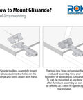 Smooth Operator Snap On Cabinet Hinge Damper Adapter For T Type Glissando Systems shown in tool-less mounting instructions.