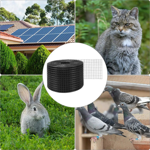 Badass Solar Panel Roof Protection Net, 6 X 100 Ft, 1/2 Inch Mesh For Slick Perimeter Guard on rooftop with greenery.
