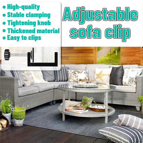 Four Pack Couch Clamps for Sectionals, Adjustable Patio Fasteners Clips with sofa and garden setting