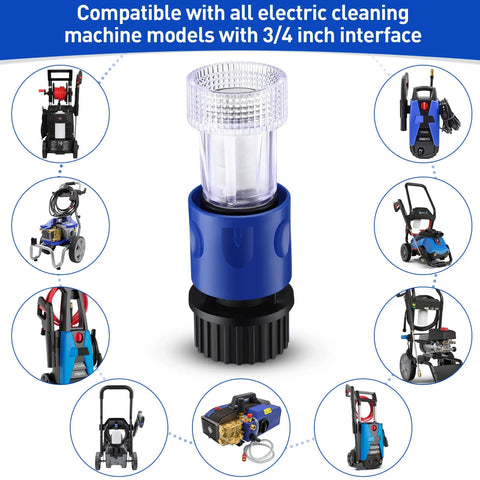 Six Pack Three Quarters Inch Pressure Washer Garden Hose Adapter With Quick Connect System and compatible machines