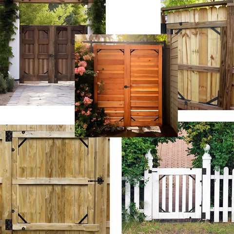 Beefed Up Heavy Duty Anti Sag Gate Kit With Corner Braces And Brackets For Gate Frame Support Durable Triangular Reinforcement That Stops Sag And Keeps Panels Level Outdoor Fence And Gate Hardware