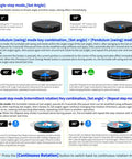 Large Programmable Electric Rotating Platform For Pro Photography And 3D Scanning With Bluetooth And Usb Control Api Ready Custom Workflow Built Different Studio Setup Lazy Susan Display Stand showing control modes and settings for rotation features.