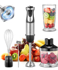 5 In 1 Heavy Duty Hand Immersion Blender With 1000W Copper Motor and Mixing Beaker Chopper Whisk Attachment for creamy soups and rich coffee froth.