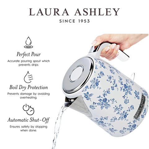 No Fuss 1.7 Liter Stainless Steel Electric Kettle With 1500W Fast Boil Auto Shut Off Boil Dry Protection Large 7 Cup Capacity Easy Manual Switch Water Window And Eco Cup Measurements For Quick Efficient Tea And Coffee pouring water