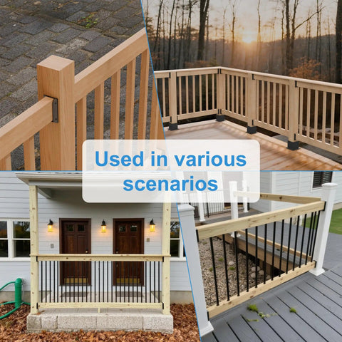 Heavy Duty Deck Railing Bracket Connectors For 2x4 Wood Posts 40 Piece Set With Wood Screws Durable Plastic PP Construction Outdoor Weather Resistant Easy DIY Installation Ideal For Decks And Patios installed in various outdoor settings