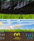 Heavy Duty Weed Barrier Landscape Fabric For Garden Beds And Landscaping with water permeability and UV stabilization features