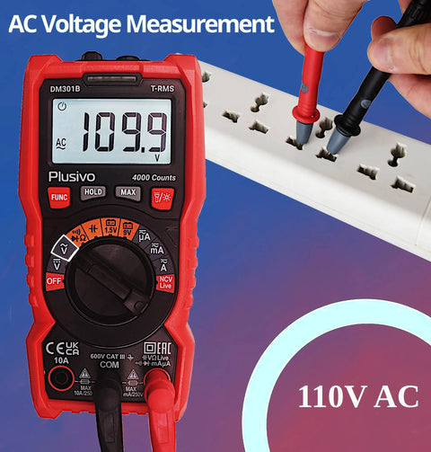 Digital Multimeter 4000 Counts TRMS Auto Ranging AC DC Voltmeter Ohm Amp Tester With NCV Live Test measuring AC voltage
