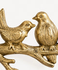 Vintage Cast Iron Bird Branch Wall Hook Dead Tough Rustic Coat Rack For Entryway Cottagecore Home Decor With Slick Gold Finish showing detailed birds.