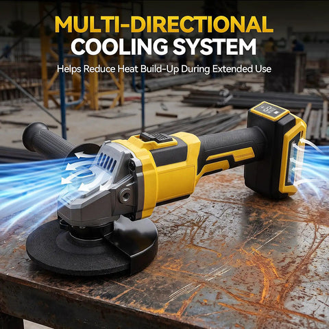 Tough As Nails Cordless Angle Grinder Compatible With 20V Batteries For Aggressive Metal Cutting And Slick Grinding Heavy Duty Power Tool Job Site Beast Tool Only Ready with cooling system