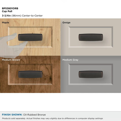 Heavy Duty Oil Rubbed Bronze Drawer Cup Pull Slick Smooth Draw For Kitchen Cabinets And Bathroom Vanities on various cabinet finishes.