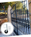 Heavy Duty Spring Loaded Gate Caster Wheel With Durable Shock Absorption For Fence And Backyard Gates with mounting screws.
