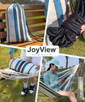 Brazilian Double Hammock With Extra Large 86 By 59 Inches Super Comfy Cotton Polyester Canvas for porch with accessories.