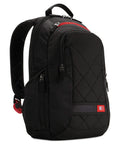 Spacious 14 Inch Laptop Backpack With Snug Padded Sleeve And Secret Zippered Pocket Engineered For Busy Commuters Grabbing Their Tech On The Go During Workdays Or Weekend Outings In Black featuring padded straps and multiple zippers.