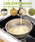 Stainless Steel Colander 3 Quart Strainer For Kitchen Food Prep Dishwasher Safe Easy Rinse draining pasta in sink