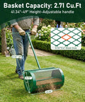 Heavy Duty Workhorse 24 Inch Compost Spreader With Push And Tow Handle Five Height Adjustable Powder Coated Steel Garden Spreader