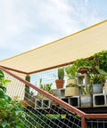 Shade Cloth 7x7ft With 90 Percent Sun Blocking, Durable HDPE Shade Mesh Tarps For Patio Pergola installed over garden area.