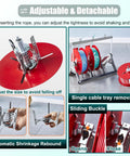 Collapsible Wire Spool Rack Cable Caddy for easy cable storage showing adjustable, detachable, single cable tray with sliding buckle