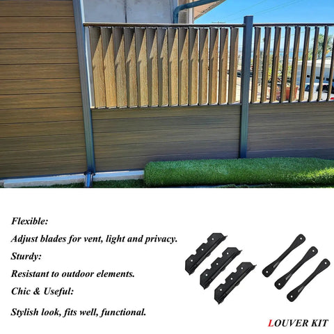Deck Sunblind System Brackets For Louvers And Shutters, Heavy Duty Steel Louver Hardware Kit With Powder Coated Finish, Pergola Brackets Built To Hold Up To 11 Boards, 48 Inches Span, Weather Resistant And Built To Last