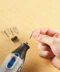 Quick Change Rotary Tool Collet Nut Set Five Piece Kit With 480 481 482 483 Collets And Nut being used with a rotary tool