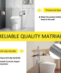 Top Tier Stainless Steel Toilet Grab Bar, Flip Up Bathroom Safety Rail, Rust Resistant Assist Handle with thickened base and anti-slip handrails.