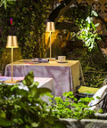 Rechargeable Cordless LED Table Lamp With 5200mAh Battery, All Aluminum Body, IP54 Waterproof in outdoor patio setting
