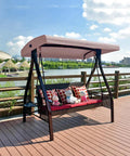 Outdoor Swing Canopy Replacement Cover For 3 Seater Porch Swing Waterproof Top Shade For Patio And Garden on swing