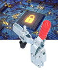 Tough As Nails Hardcore Pro Grade Vertical Quick Toggle Clamp Fixture With Easy Grip Handle, ideal for securing circuit boards.