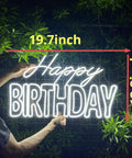 Big Birthday Neon Sign For Wall Decor With Dimmer Switch, 12V Reusable Light Up Birthday Party Decoration, size 19.7x12.2 inches