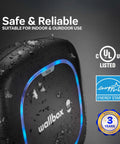 Premium Wall Mounted Level 2 Ev Charger Delivering 48 Amps For Heavy Duty Electric Whip Charging And Up To 45 Miles Range Per Hour, waterproof with blue LED accents.