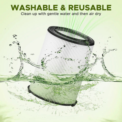2 Pack Replacement Filter For Wet Dry Vacuums 5-20 Gallon And 6-9 Gallon Models Compatible With 17816 washable design