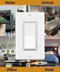 20 Pack Single Pole Decorator Light Switch With Wall Plate 15A 120 277V AC Rocker Paddle Interrupter UL Listed White