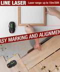 2-In-1 Laser Level With Magnetic Stud Finder Rechargeable Wall Scanner used for alignment in framing and flooring.