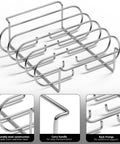 Nonstick Rib Rack For Grilling And Smokin Holds Four Rib Racks Porcelain Coated Steel Stand Durable Convenient BBQ Accessory