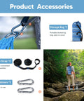 Accessories of Double Hammock With Curved Spreader Bar For Outdoor Hangouts In Patio Backyard Balcony, including tree straps and bag.