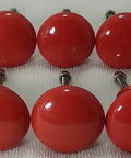 10 Pack Hand Painted Ceramic Cabinet Knobs Bold Drawer Pulls With Heavy Duty Mounting Hardware No Sweat Setup For Kitchen Cupboards Home Offices And Bathrooms, red ceramic knobs close-up.