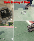 Floor Marking Tool Tape Applicator for Straight Line Aisle Marking in Warehouses, Gyms, Playgrounds and Sports Courts with Circle Drawing Kit, Twin Line Pasting, Quick Easy Floor Tape Application, metal rope kit on sports court