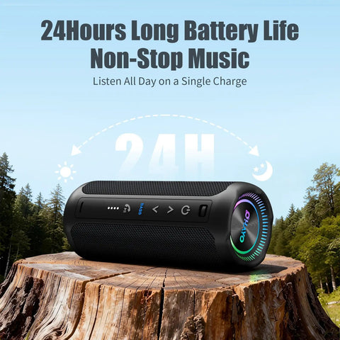 Outdoor Waterproof Bluetooth Speaker With Bass Boost And 35W Power For Loud Stereo Sound IPX7 Portable Party Speaker with Colorful Lights