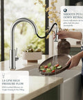 Single Handle Kitchen Faucet With Effortless Pull Down Sprayer Serving Both Clean Stream And Rinse Spray Quick No Fuss Diy Install Total Sink Makeover That Runs Like A Charm with high arc spout.