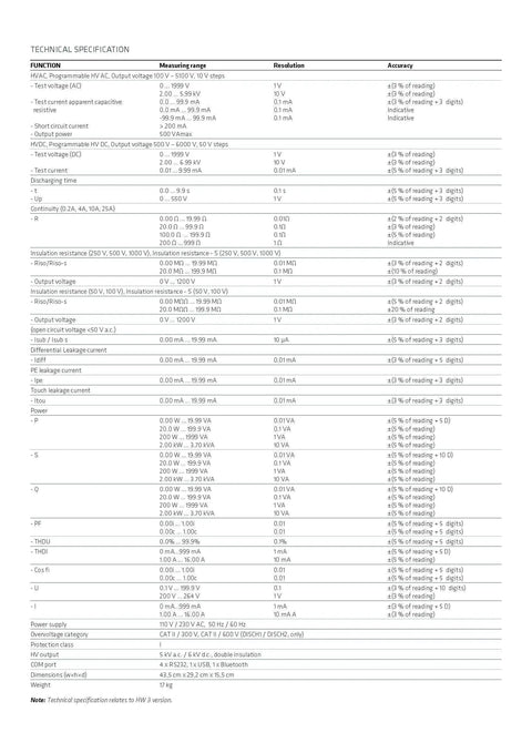 Technical specifications for Heavy Duty Pro Grade Electrician Tester Featuring Badass High Voltage Precision Slick Continuity Scanning.