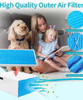 Top Shelf 24x12x1 MERV 13 Washable Electrostatic Outer Air Filter Two Pack with thickened filter paper and metal frame.
